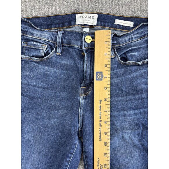 Frame Jeans Womens 29 Le Skinny de Jeanne Stretch Raw Hem Distressed USA Made - Picture 4 of 8